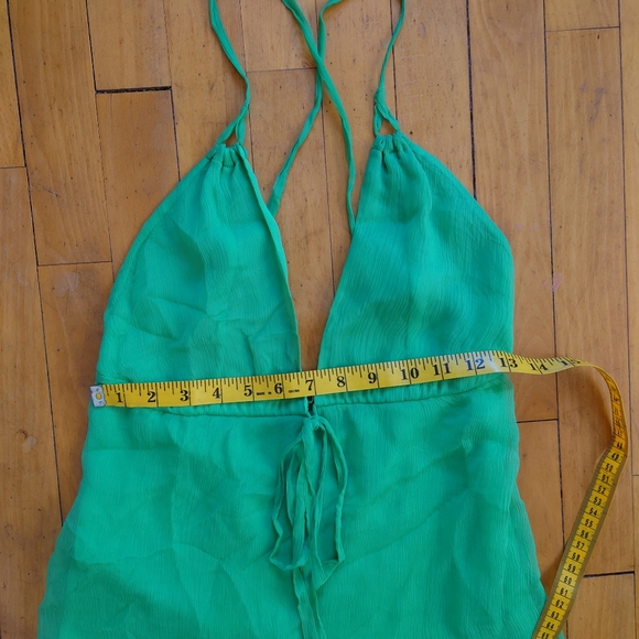 Vintage Y2K J Crew 100% Silk Tank Top Bright Green Colorful Camisole Size Small - Picture 2 of 14